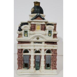 Santas Best Spirit of America CITY HALL small Christmas Village building 5"H